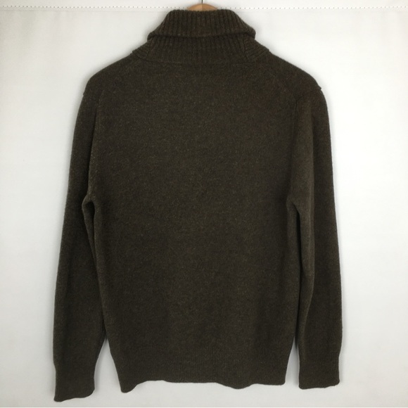 J. Crew Lambswool Sweater Shawl-Collar Brown Men’s Size Medium Distressed Flaws - Picture 13 of 14